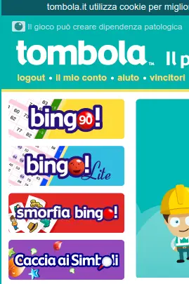 Menu per selezionare la modalita di gioco su tombola.it