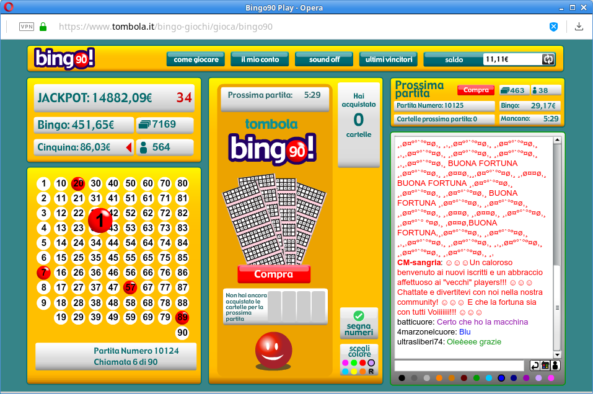 Giocare bingo 90 su tombola.it