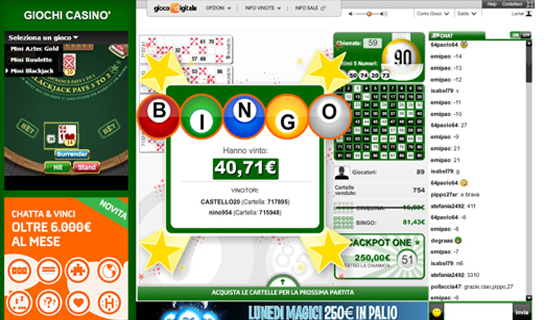 giocare a bingo con gioco digitale