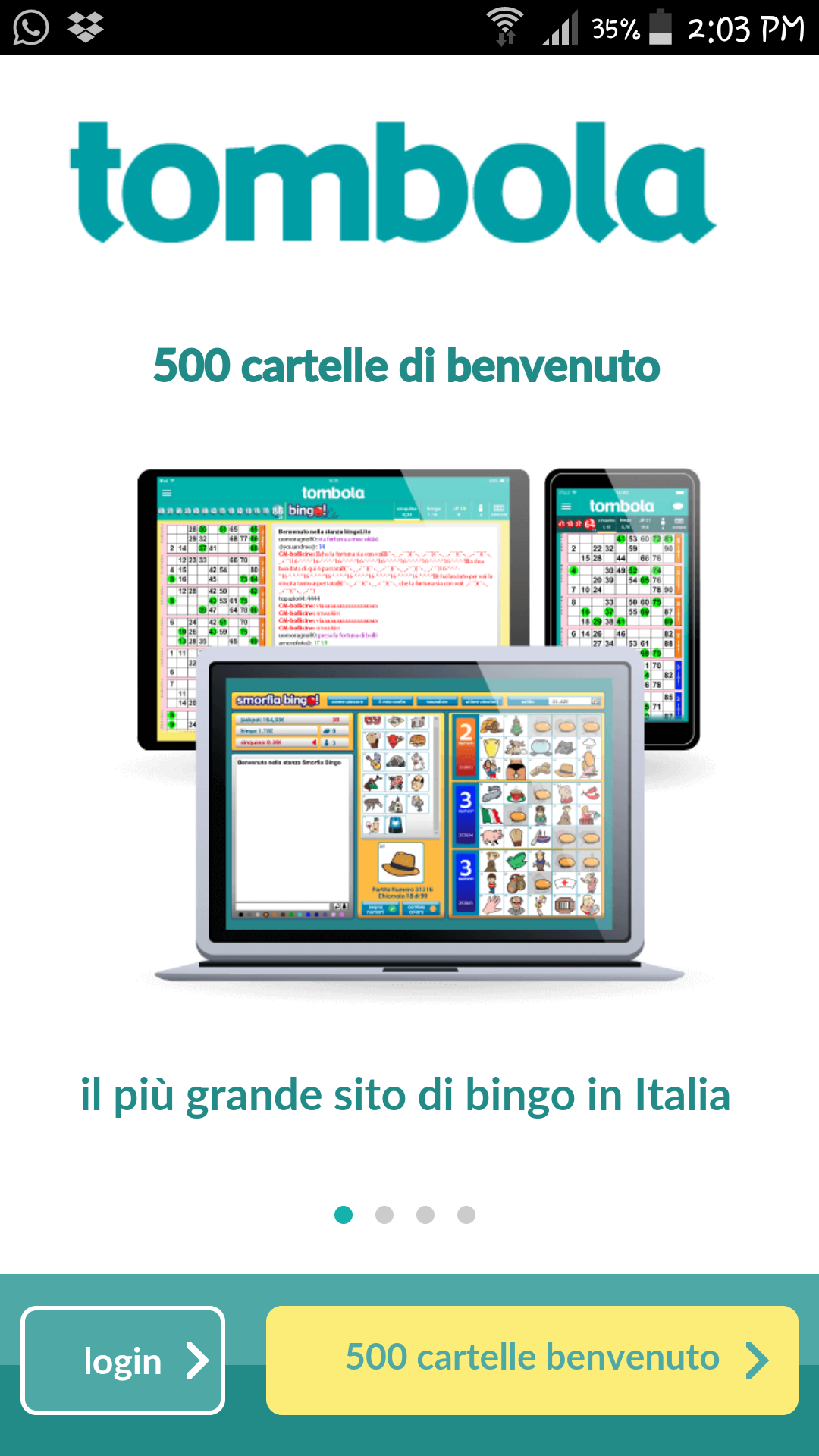 schermata di apertura