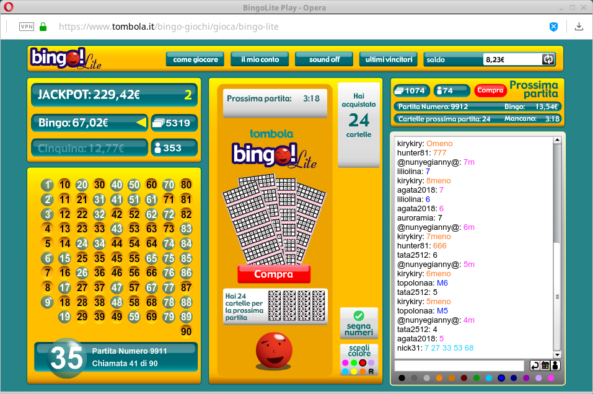 Bingo lite di tombola.it